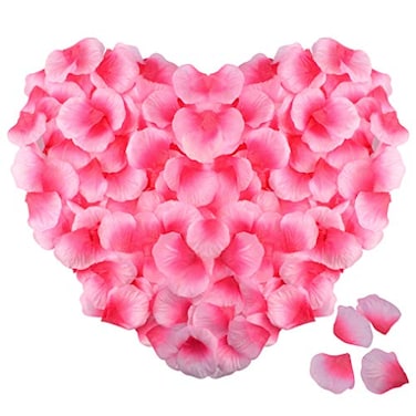 obmwang 2000 PCS Silk Rose Petals Artificial Flower Petals for Wedding Flower Decoration Pink and Rose Pink