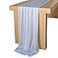 Lookein 10 Feet Dusty Blue Chiffon Table Runner Sheer Wedding Table Cloth 29x120 Inches Rustic Wedding Decorations French Chiffon Table Runner