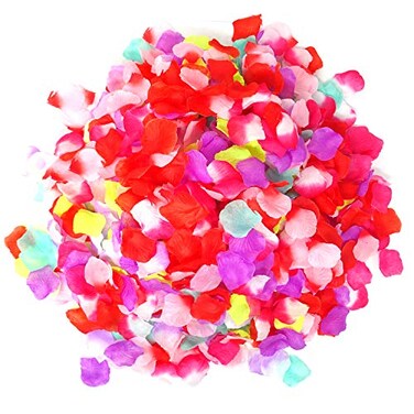 Honbay 960PCS Multicolor Artificial Rose Petals Wedding Party Flower Petals for Wedding Home Party Romantic Night Anniversary Valentines Day 12 Colors