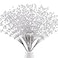 SHAOQINLIN 50pcs 4mm Pearls String Beaded Bouquet Spray Sticks for Bridal Beaded Wedding Party Table Decorations Mothers Day Decor White