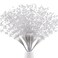 SHAOQINLIN 50pcs 4mm Pearls String Beaded Bouquet Spray Sticks for Bridal Beaded Wedding Party Table Decorations Mothers Day Decor White
