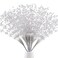SHAOQINLIN 50pcs 4mm Pearls String Beaded Bouquet Spray Sticks for Bridal Beaded Wedding Party Table Decorations Mothers Day Decor White