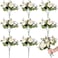 Yunsailing 8 Pack Artificial Peony Flowers Faux Silk Hydrangea Bouquet Wedding Home Table Decor Reusable Bouquet of Rose Flower for Birthday WeddingWhite