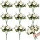 Yunsailing 8 Pack Artificial Peony Flowers Faux Silk Hydrangea Bouquet Wedding Home Table Decor Reusable Bouquet of Rose Flower for Birthday WeddingWhite