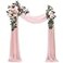 Floroom Arch Flowers with Drapes Kit Pack of 4 2pcs Artificial Dusty Rose Burgundy Floral Swag Arrangement with 2pcs Draping Fabric for Wedding Ceremony Arbor and Reception Backdrop Decoration