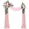 Floroom Arch Flowers with Drapes Kit Pack of 4 2pcs Artificial Dusty Rose Burgundy Floral Swag Arrangement with 2pcs Draping Fabric for Wedding Ceremony Arbor and Reception Backdrop Decoration