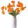 Kainonnan Artificial Flowers 5Pcs Poppies Flowers Artificial Silk Flowers for Home Office Wedding Outdoor Decor Orange