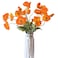 Kainonnan Artificial Flowers 5Pcs Poppies Flowers Artificial Silk Flowers for Home Office Wedding Outdoor Decor Orange