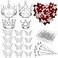 cridoz Flower Bouquet Accessories Including 4 Pcs Silver Crowns 12 Pcs Butterfly Decorations and 50 Pcs Flower Pins for Flower Bouquets and Cake Topper Decoration