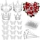 cridoz Flower Bouquet Accessories Including 4 Pcs Silver Crowns 12 Pcs Butterfly Decorations and 50 Pcs Flower Pins for Flower Bouquets and Cake Topper Decoration