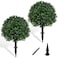Grewyear 2PCS Faux Boxwood Plants Outdoor Artificial Topiary Ball Trees