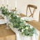 N&T NIETING NT NIETING 2 Pack Artificial Eucalyptus Garland with Flowers Faux Greenery Garland Decor 6FT Eucalyptus Vines Fake Hanging Vines Summer Garlands for Table Mantle Wedding Backdrop Decoratio