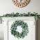 Sggvecsy 2 Pack Artificial Eucalyptus Garland Greenery Leaves Handmade 3D Silk Vines Silver Dollar Leaves Faux Leaf Plants for Wedding Wall Table Party Home Fireplace Bedroom Decor