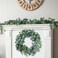 Sggvecsy 2 Pack Artificial Eucalyptus Garland Greenery Leaves Handmade 3D Silk Vines Silver Dollar Leaves Faux Leaf Plants for Wedding Wall Table Party Home Fireplace Bedroom Decor