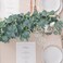 Sggvecsy 2 Pack Artificial Eucalyptus Garland Greenery Leaves Handmade 3D Silk Vines Silver Dollar Leaves Faux Leaf Plants for Wedding Wall Table Party Home Fireplace Bedroom Decor