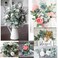 SHACOS Artificial Flocked Lambs Ear Stem 12 Pieces Lambs Ear Branch Foliage Pick Greenery Leaf Flower Spray for Home Wedding DIY Floral Arrangement