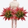 Ttranewsoo Artificial Agave PlantsLarge UV Resistant Fake Agave Planters for Indoor and Outdoor Decorating Tropical Plant Succulents Greenery Indoor Decor 2Pack22 Red