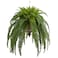 Nearly Natural 39in Boston Fern Artificial Plant in Metal Hanging Bowl