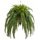 Nearly Natural 39in Boston Fern Artificial Plant in Metal Hanging Bowl