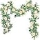 Der Rose 2 Pcs 13FT Artificial Floral Garland Champagne Rose Flower Garland for Backdrop Wedding Arch Flowers Backdrop Eucalyptus Greenery Garland