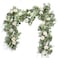 Der Rose 2 Pcs 13FT Artificial Flower Garland Wedding Decor White Rose Eucalyptus Greenery Garland with Flowers Floral Garland for Table Runner Flower Arch Backdrop