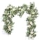 Der Rose 2 Pcs 13FT Artificial Flower Garland Wedding Decor White Rose Eucalyptus Greenery Garland with Flowers Floral Garland for Table Runner Flower Arch Backdrop