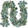 Winlyn 83 Long Faux Eucalyptus Greenery Garland Silver Dollar Eucalyptus for Wedding Arch Swag Backdrop Doorways Mantel Table Runner IndoorOutdoor