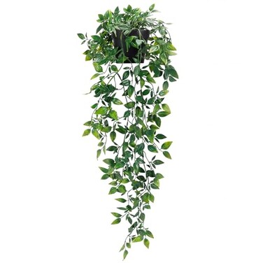 Whonline Fake Hanging Plants Artificial Small Potted Plants for Indoor Outdoor Aesthetic Office Living Room Shelf Decor 1 Pack