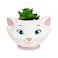 Silver Buffalo Disney The Aristocats Marie 4Inch Ceramic Mini Planter with Artificial Succulent Cute Small Flower Pot Faux Indoor Plants