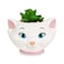 Silver Buffalo Disney The Aristocats Marie 4Inch Ceramic Mini Planter with Artificial Succulent Cute Small Flower Pot Faux Indoor Plants