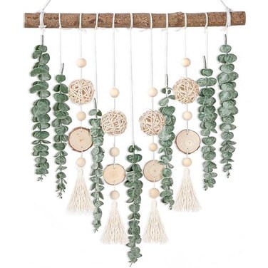 Sggvecsy 21 Eucalyptus Wall Hanging Decor Artificial Eucalyptus Plant Fake Greenery Leaves Boho Wall Decor with Wooden Stick for Bathroom Bedroom Kitchen Rustic Farmhouse Home Living Room Decoration