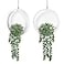 Der Rose 2 Pack Fake Plants Hanging Artificial Succulents Plants in White Pots for Living Room Bathroom Accessories Boho Wall Decor