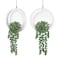 Der Rose 2 Pack Fake Plants Hanging Artificial Succulents Plants in White Pots for Living Room Bathroom Accessories Boho Wall Decor