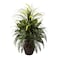 Nearly Natural 6727 3ft Mixed Greens Cattails with Planter 26 x 26 x 36 inches Green