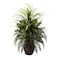 Nearly Natural 6727 3ft Mixed Greens Cattails with Planter 26 x 26 x 36 inches Green