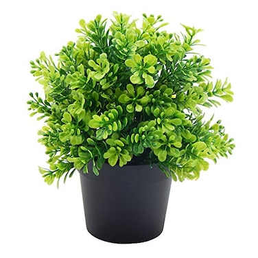 OFFIDIX Artificial Plastic Plants with Pots Fake Plastic Eucalyptus Plants for Home Office Decoration Small Faux Plastic Plants for Indoor Decor