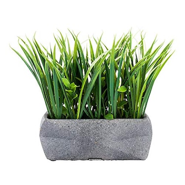 Restaurantware 63 x 102 Inch Faux Succulent Arrangement 1 Artificial Succulent In Gravel Concrete Planter Use As Table Or Shelf Decor Centerpiece Plastic Fake Desk Plant Rectangular