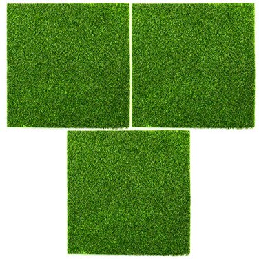 AUEAR Artificial Garden Grass LifeLike Lawns Squares Fake Fairy Mats Turf Patch Ornament Decoration 3 Pack 12x12