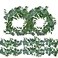 Trimgrace 4 Pack Artificial Eucalyptus Garland with Willow Leaves Each 65 Feet Fake Greenery Garland Vine for Table Runner Centerpiece Stairs DIY Garlands Decor