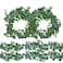 Trimgrace 4 Pack Artificial Eucalyptus Garland with Willow Leaves Each 65 Feet Fake Greenery Garland Vine for Table Runner Centerpiece Stairs DIY Garlands Decor