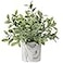 Hollyone Mini Artificial Potted Plants Fake Plants in Marble Pots 1Pcs Plastic Eucalyptus Greenery Faux Plants for Home Office Desk Room Centerpiece Shelf Dcor