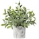 Hollyone Mini Artificial Potted Plants Fake Plants in Marble Pots 1Pcs Plastic Eucalyptus Greenery Faux Plants for Home Office Desk Room Centerpiece Shelf Dcor