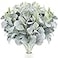 Jexine 15 Pcs Artificial Lambs Ear Greenery Stems Faux Branches for Weddings Bouquets Picks Rustic Wedding Centerpiece Artificial Greenery Spray for Home Farmhouse DIY Wreath Floral Arrangement