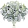 Jexine 15 Pcs Artificial Lambs Ear Greenery Stems Faux Branches for Weddings Bouquets Picks Rustic Wedding Centerpiece Artificial Greenery Spray for Home Farmhouse DIY Wreath Floral Arrangement