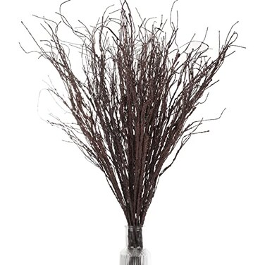 Yunsailing 20 Pcs 354 Tree Branches for Summer Decoration Curly Willow Branches Twigs for Vases Tree Gifts Floral Dried Bendable Artificial Twigs for Decorative SticksDark Brown