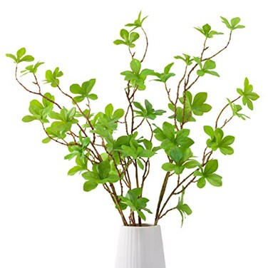 Heleze Artificial Greenery Stems Faux Branches with Leaves for Vase Fake Plants for Home Decor Indoor 263 Inch 3 PCS