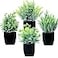 GREENTIME 4 Pack Fake Plants in Black Pot Small Artificial Eucalyptus Potted Plant Wheat Grass Mini Faux Greenery for Home Decor Indoor Office Table Room Farmhouse Bathroom Decorations
