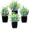 GREENTIME 4 Pack Fake Plants in Black Pot Small Artificial Eucalyptus Potted Plant Wheat Grass Mini Faux Greenery for Home Decor Indoor Office Table Room Farmhouse Bathroom Decorations