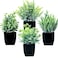 GREENTIME 4 Pack Fake Plants in Black Pot Small Artificial Eucalyptus Potted Plant Wheat Grass Mini Faux Greenery for Home Decor Indoor Office Table Room Farmhouse Bathroom Decorations