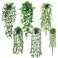 Der Rose 6Pcs Fake Hanging Plants Artificial Vines Faux Hanging Plants Indoor for Bathroom Kitchen Wall Bookshelf Outdoor Decor